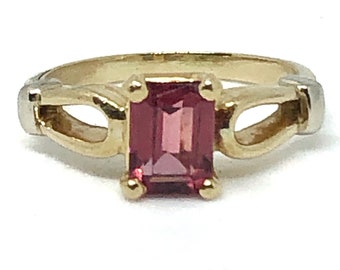 Rhodolite Garnet Ring Vintage 14K Gold Fine Jewelry