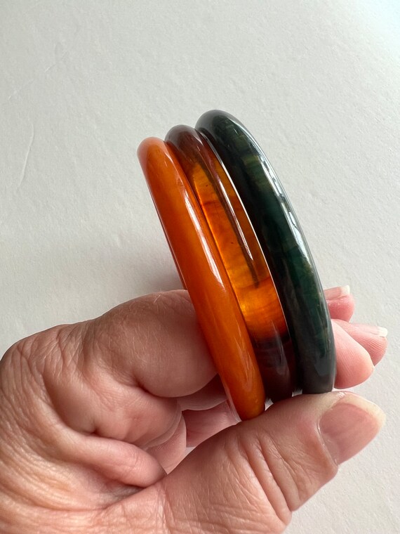 Bakelite Stack Bracelets Stacking Bangles Fall Au… - image 4