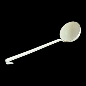 Vintage Enamel Farmhouse Ladle White Enamelware Rustic Primitive Water Dipper