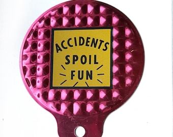 Vintage Metal License Tag Topper Accidents Spoil Fun Sign Industrial Decor