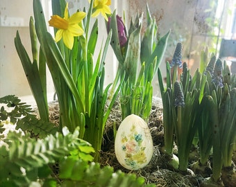 Milk Glass Egg Hand Blown Antique Victorian Easter Nesting Darning