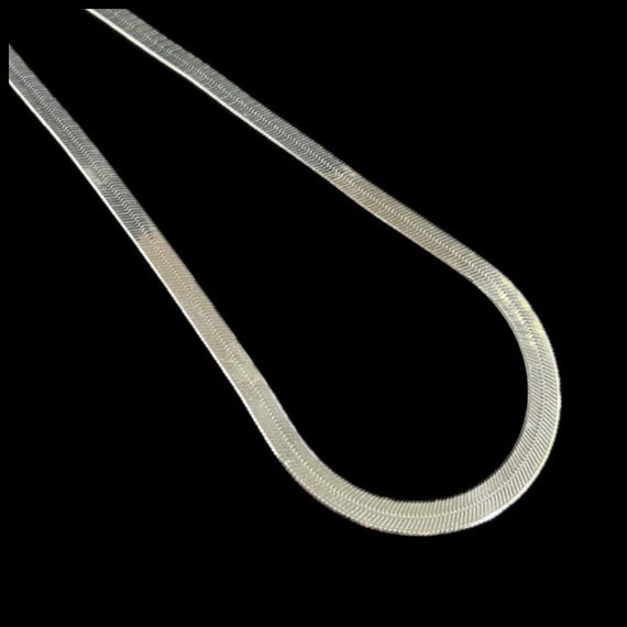 Heavy Silver Herringbone Chain Thick Vintage Ster… - image 8