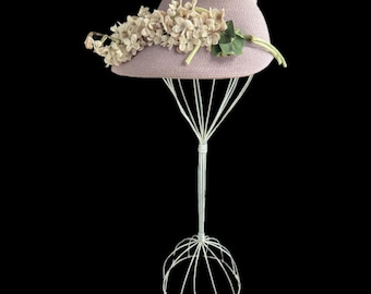 Wire Hat Stand 22” Millinery Shop Display Head Form Rustic Metal Vintage French Brocante
