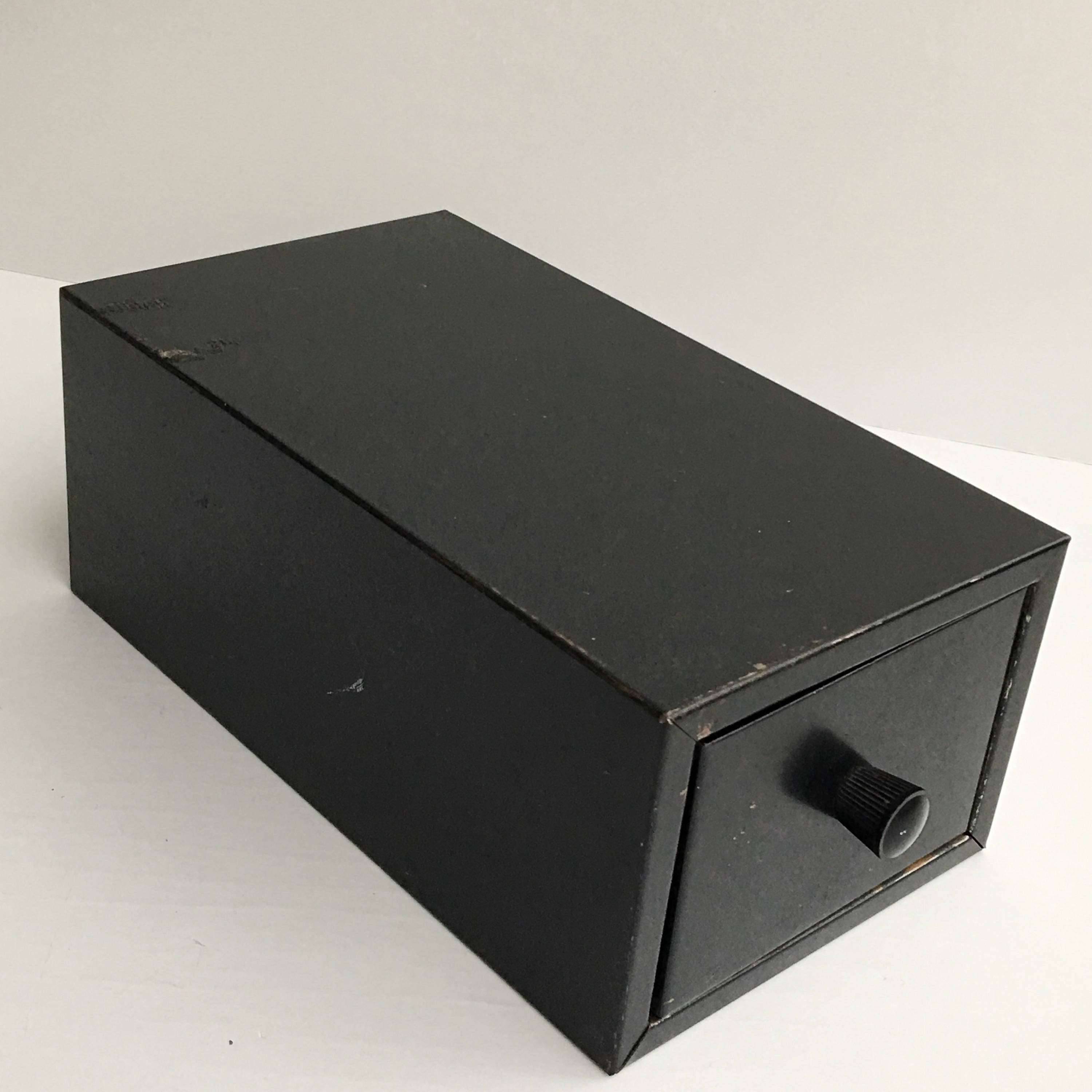 File Drawer Vintage Business Card Metal Storage