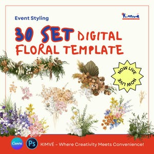 30 SET DIGITAL FlORAL TEMPLATE