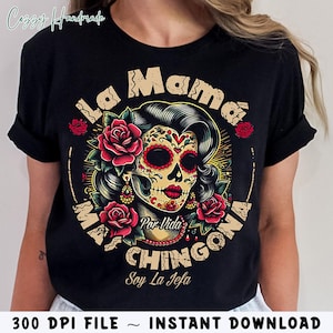 La Mamá Mas Chingona Png, La Chingona Tarot-Karte Png, Lateinische Mexikanische Png, Lustiges Skelett Png, Spanischer Chola-Schädel Png, Lateinische Vintage Png