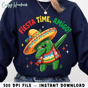 Dabbing Cactus png, grappige Cinco de Mayo png, Fiesta Time, Amigo png, Mexican Party Holiday png, Boho Cinco de Mayp png, trending outfit png