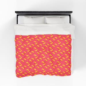 Couverture pelucheuse en velours : design amusant avec des bananes - Décoration d&#39;intérieur originale