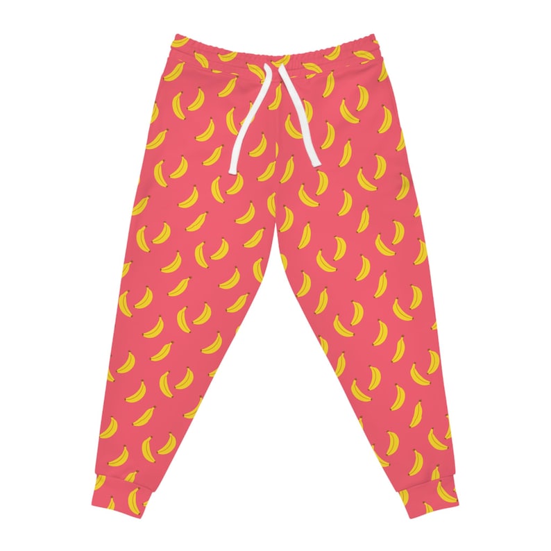Banana Print Athletic Joggers: Comfy Fruit Patterned Sweatpants image 3