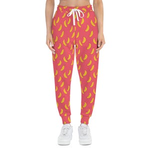 Banana Print Athletic Joggers: Comfy Fruit Patterned Sweatpants image 1