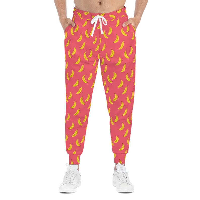 Banana Print Athletic Joggers: Comfy Fruit Patterned Sweatpants image 4