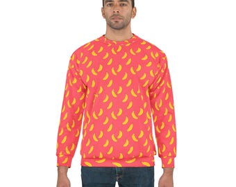 Banana Print Sweatshirt: Tropical Unisex Pullover