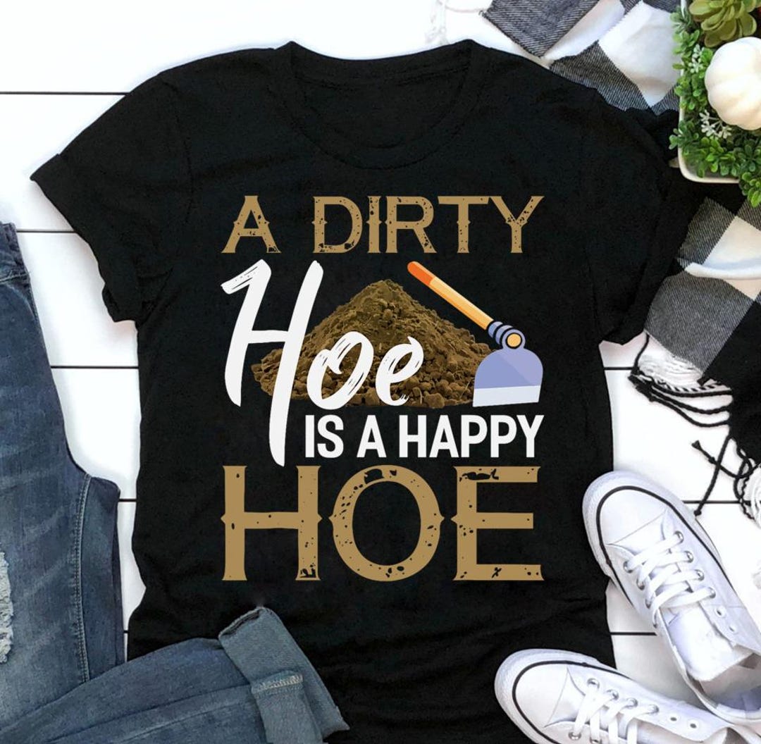 KIOZIY Targa In Metallo Retrò Con Scritta Umoristica "A Dirty Hoe Is A Happy Hoe" - 10,2x40,6 Cm, Decorazione Da Parete Per Casa, Giardino E Officina