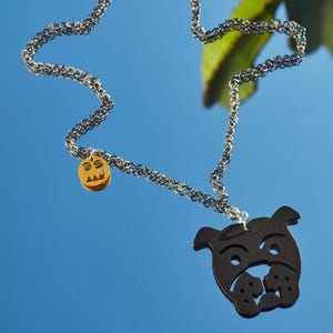 Bull the Mastiff _ symbol of Pride / recycled aluminum maxi pendant necklace / Made in Italy