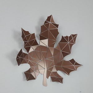 3D Ahornblatt Metall Wandkunst - Geometrische Ahornblatt Metall Wandkunst - 3D Blatt Skulptur für moderne Wohnkultur
