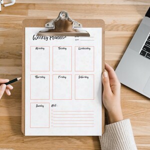 Weekly Planner Printable PDF , A4 A5 US Letter Sizes , Minimalist Weekly Schedule , Bonus Daily To-Do List , Printable PDF ,Digital Download