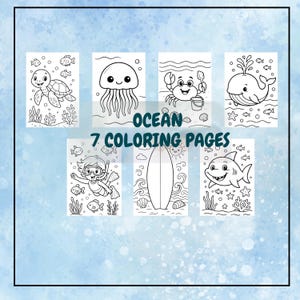 Ocean Coloring Pages, Sea Animal Coloring Pages for Kids, Printable Coloring Book, Under the Sea Coloring, Kids Coloring Pages