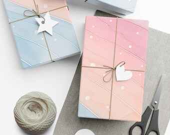Cadeaupapier pastel regenboog, kleurrijk inpakpapier voor verjaardagen, jubilea en vieringen, milieuvriendelijk cadeaupakket