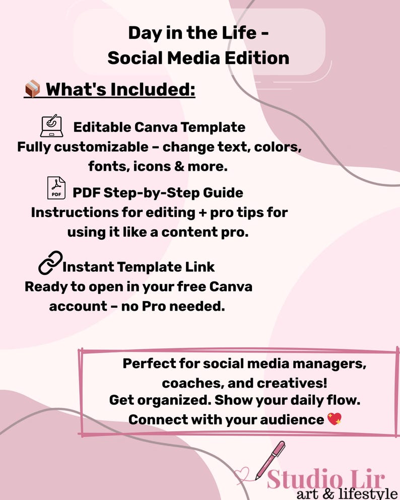 Day in the Life Canva Template | Editable Instagram Post + PDF Guide ...