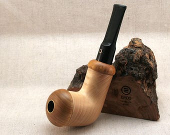 Kolfiltrerad dubbel Calabash-pipa - ett handgjort trätillbehör till tobak och örter, handgjort av Epos