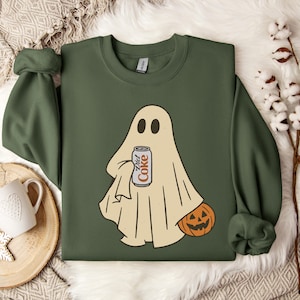 Halloween Diet Coke Ghost Sweatshirt, Diet Coke Ghost Sweater, Funny Skeleton Diet Coke Sweatshirt, Diet Coke Sweat, Diet Coke Lover Sweater