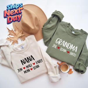 Personalized Grandma Sweatshirt, Nana Sweatshirt, Personalized Grandma Gift, Mother&#39;s Day Gift for Grandma, Customized Mother&#39;s Day Shirt