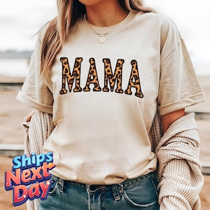 Comfort Colors® Leopard Mama Shirt, Mothers Day Gift, Mom Shirt, Retro Mama Shirt, Gift For Mom, Mama Shirt, Leopard Mama Tee, Mom Shirt
