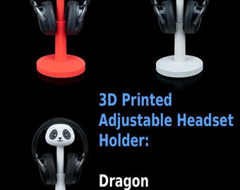 3D Printed Headphones Holder - Adjustable