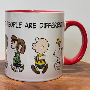 Peanuts R Squared Zrike Brands People Are Different 20 Oz Ceramic Stoneware Coffee Tea Mug Gift