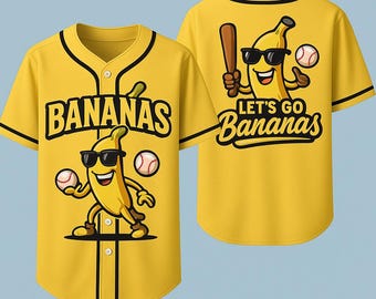 Lustiges Bananen Baseball Jersey - Let's Go Bananas Shirt für Baseball Fans