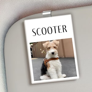 Benutzerdefinierte Haustier Foto Auto Visierclip - Personalisiertes Haustier Erinnerungsfoto Clip für Hunde- und Katzenliebhaber - Geburtstagsgeschenk für Hund Mama Papa