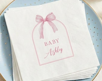 Custom Baby Shower Napkins with Name, Personalized Baby Boy&Girl Napkins, Custom Cocktail Napkins for Baby Shower, Sprinkle, Party Decor