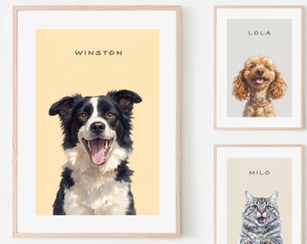 Custom Watercolor Pet Portrait, Pet Memorial Gift, Dog Portrait, Cat Portrait, Pet Portrait From Photo, Pet Portrait Drawing, PRINTABLE