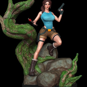 Lara Croft  - Tomb Raider  - 30 cm figure/Statue ,Sla/3D Printed ,Painted