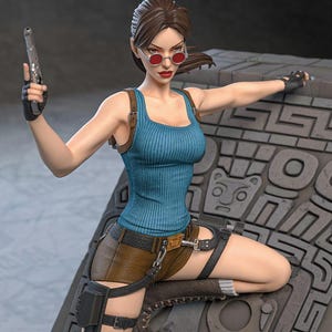 Lara Croft  - Tomb Raider  - 25 cm figure/Statue ,Sla/3D Printed ,Painted
