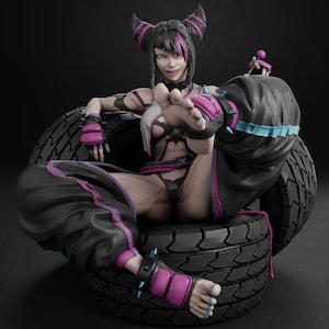 Juri Han - Street Fighter - 20 cm figure/Statue ,Sla/3D Printed ,Painted