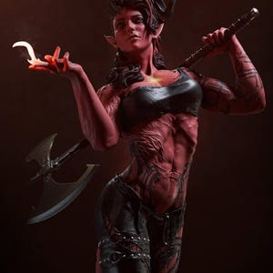 Karlach - Baldurs Gate 3  - 25 cm figure/Statue ,Sla/3D Printed ,Painted