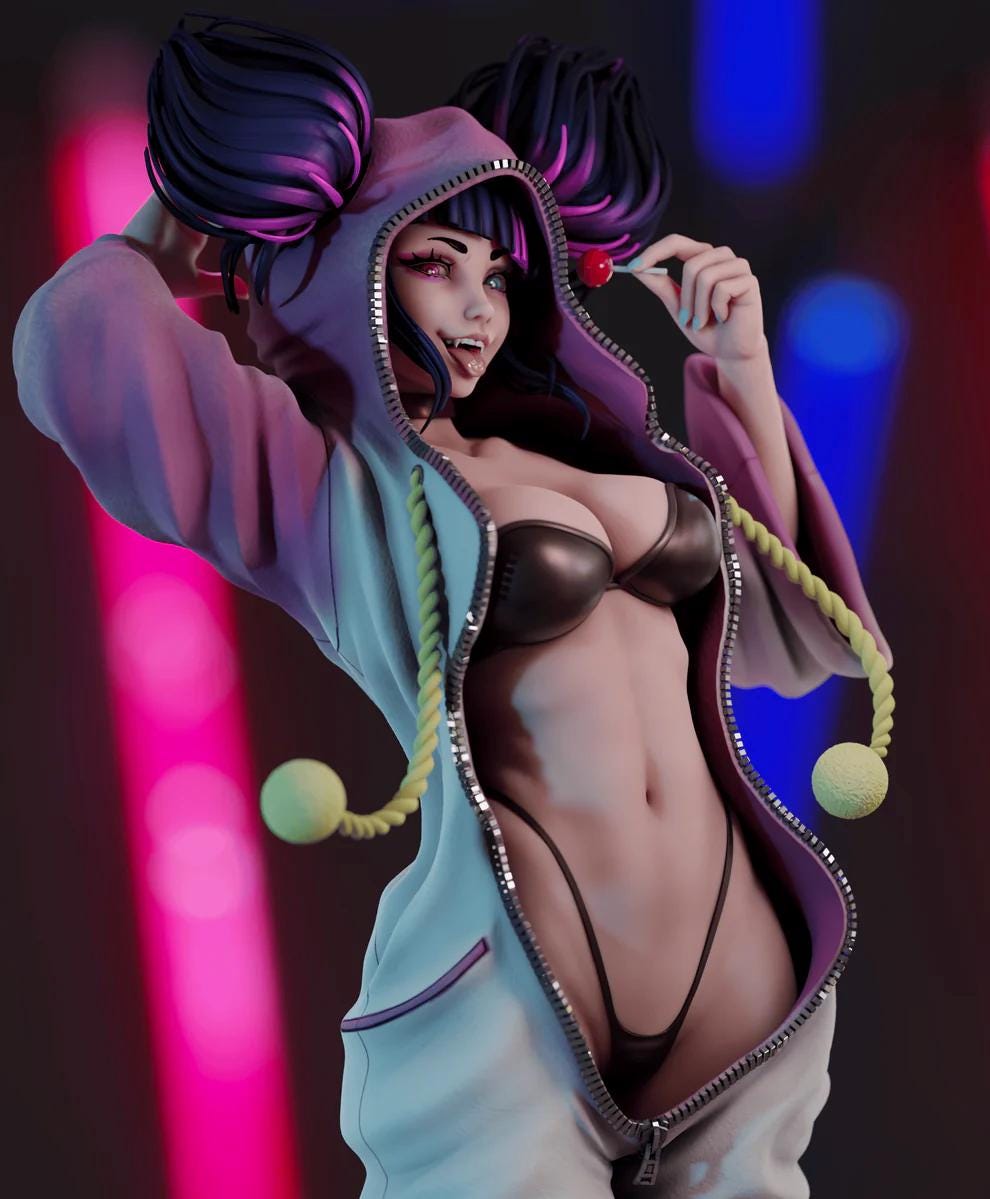 Juri Han - Street Fighter - 25 cm figure/Statue ,Sla/3D Printed ,Painted