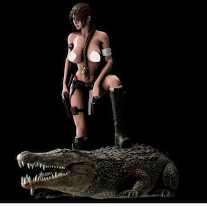 Lara Croft NSFW - Tomb Raider  - 30 cm figure/Statue ,Sla/3D Printed ,Painted