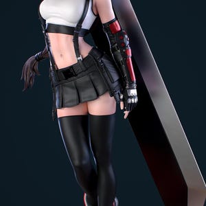 Tifa  lockhart  - Final Fantasy - 25 cm figure/Statue ,Sla / 3D Printed