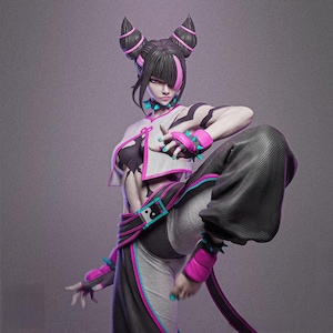 Juri Han - Street Fighter - 25 cm figure/Statue ,Sla/3D Printed ,Painted