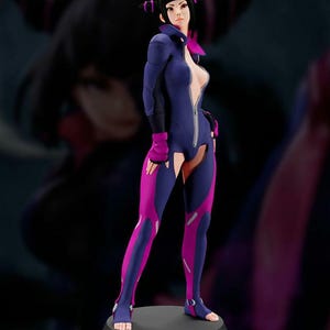 Juri Han - Street Fighter - 25 cm figure/Statue ,Sla/3D Printed ,Painted