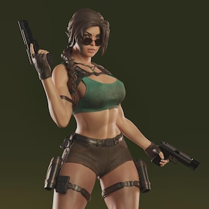 Lara Croft - Tomb Raider 25 cm figure/Statue ,Sla/3D Printed ,Painted