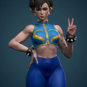 Chun-Li - Street Fighter -  25 cm/ figure/Statue ,Pla/Sla/3D Printed ,Painted ,action figures