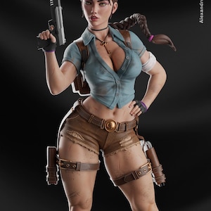 Lara Croft  - Tomb Raider  - 25 cm figure/Statue ,Sla/3D Printed ,Painted