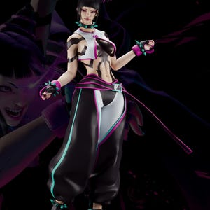 Juri Han - Street Fighter - 25 cm figure/Statue ,Sla/3D Printed ,Painted