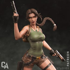 Lara Croft  - Tomb Raider  - 25 cm figure/Statue ,Sla/3D Printed ,Painted
