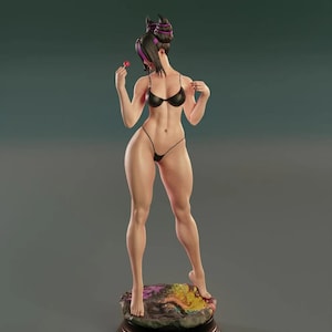 Juri Han - Street Fighter - 25 cm figure/Statue ,Sla/3D Printed ,Painted