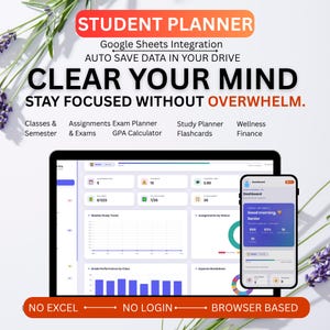 Student Planner Digital | GPA Calculator, Assignment Tracker Html Web App