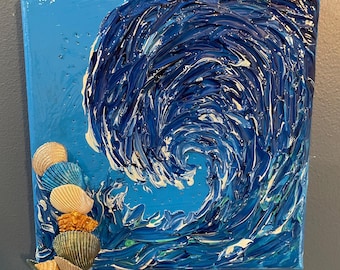 Wave Beach Ocean Shells Fairy Lights Acrylic 3D “Sandibel”